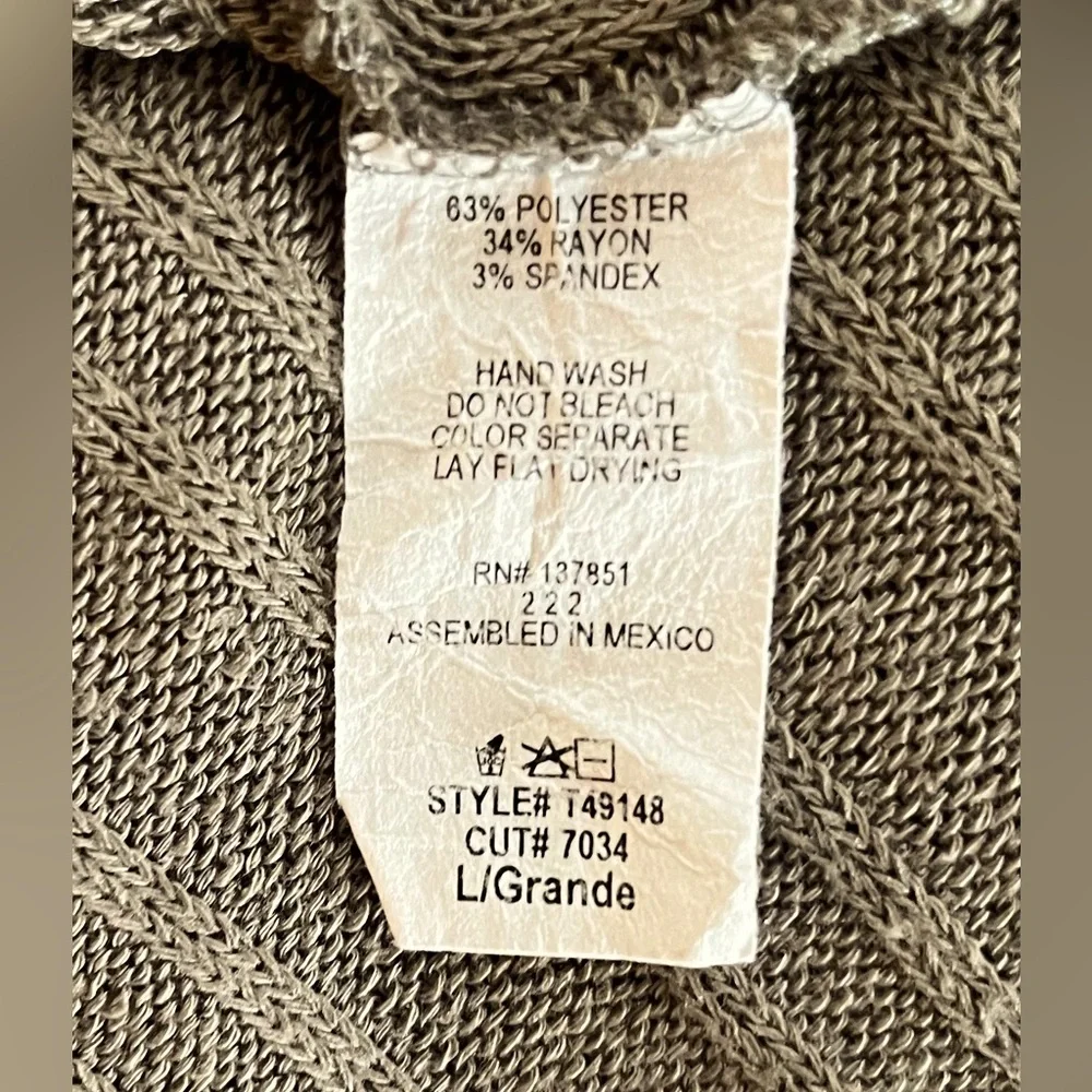 LIVE IN THE MOMENT Women's Lightweight Ribbed Open-Front Cardigan. Size: Large - Picture 6 of 7